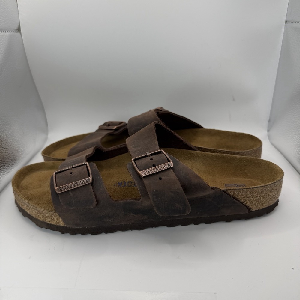 Birkenstock Men's EU45/US12 N Arizona Oiled Leather Habana Sandals Soft Footbed